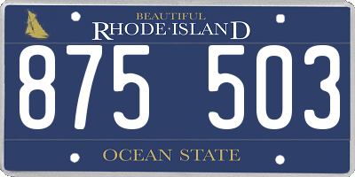 RI license plate 875503