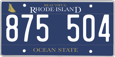 RI license plate 875504