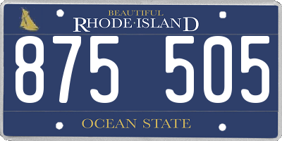 RI license plate 875505