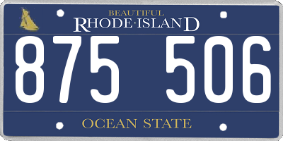 RI license plate 875506