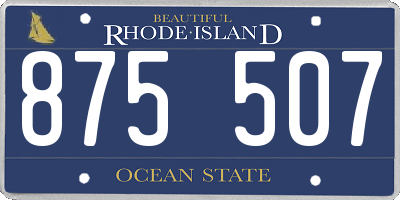 RI license plate 875507