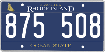 RI license plate 875508