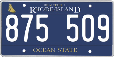 RI license plate 875509