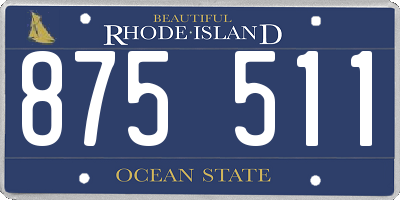 RI license plate 875511