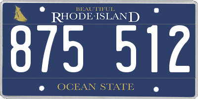 RI license plate 875512