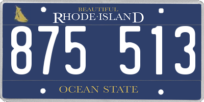 RI license plate 875513