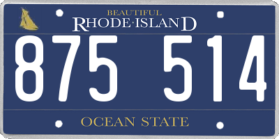RI license plate 875514