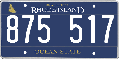 RI license plate 875517