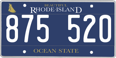 RI license plate 875520