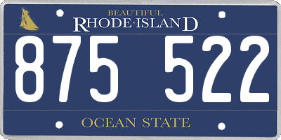 RI license plate 875522
