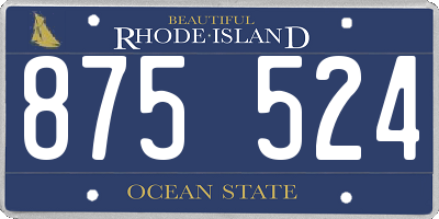 RI license plate 875524