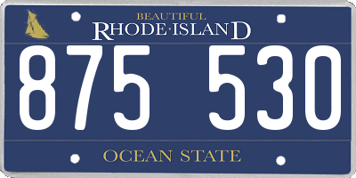 RI license plate 875530