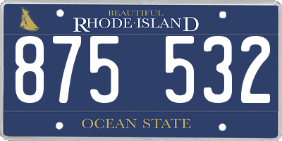RI license plate 875532