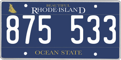 RI license plate 875533