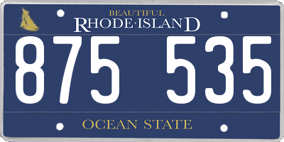 RI license plate 875535