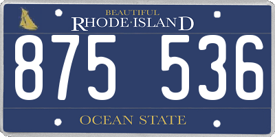 RI license plate 875536