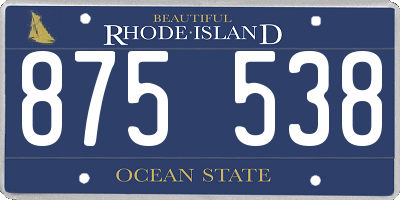 RI license plate 875538