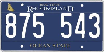 RI license plate 875543