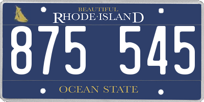RI license plate 875545