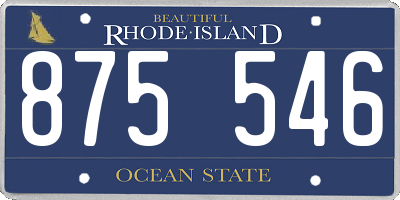 RI license plate 875546
