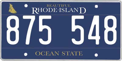 RI license plate 875548