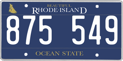 RI license plate 875549