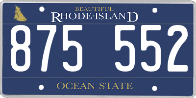 RI license plate 875552