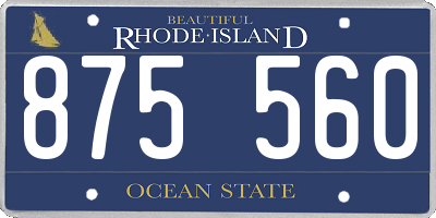 RI license plate 875560