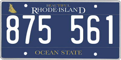 RI license plate 875561