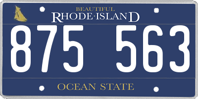 RI license plate 875563