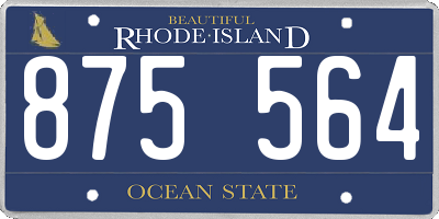 RI license plate 875564
