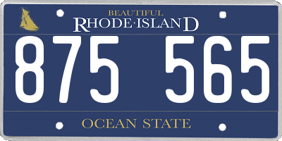 RI license plate 875565