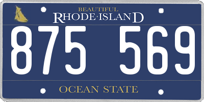 RI license plate 875569