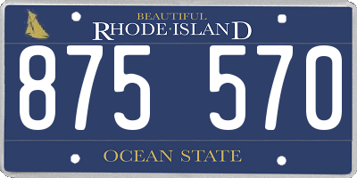 RI license plate 875570