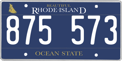RI license plate 875573