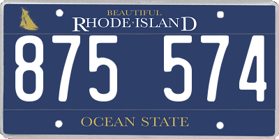 RI license plate 875574