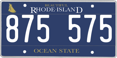 RI license plate 875575