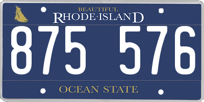 RI license plate 875576