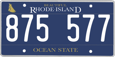 RI license plate 875577