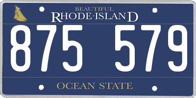 RI license plate 875579