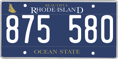 RI license plate 875580