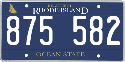 RI license plate 875582