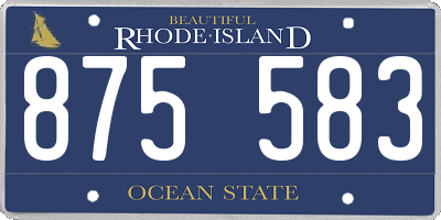 RI license plate 875583