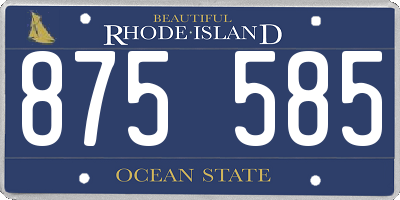 RI license plate 875585