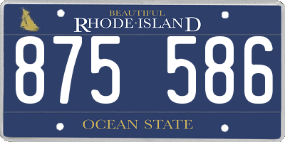 RI license plate 875586