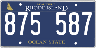 RI license plate 875587