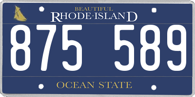 RI license plate 875589