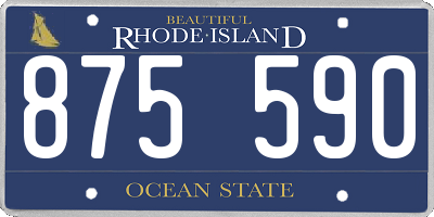 RI license plate 875590