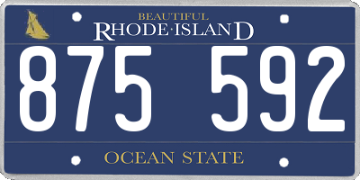 RI license plate 875592