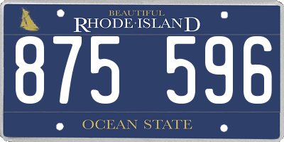 RI license plate 875596